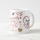 Pawprints op mijn hart - Jumbo Pet Lover Mok (Voorkant rechts)