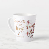 Pawprints op mijn hart - kleine gouden glitter hui latte mok (Linkerhoek)