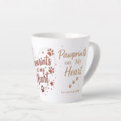 Pawprints op mijn hart - kleine gouden glitter hui latte mok (Rechterhoek)