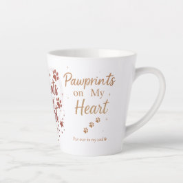 Pawprints op mijn hart - kleine gouden glitter hui latte mok