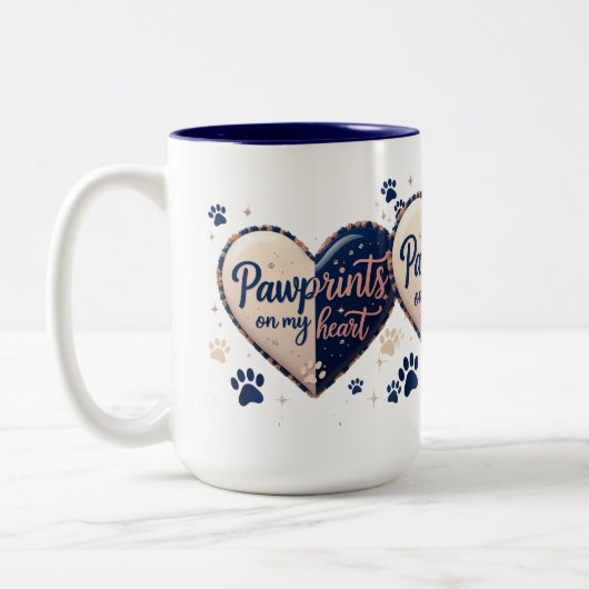 Pawprints op mijn hart Mok - 15oz Pet Lover Gift (Links)