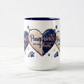 Pawprints op mijn hart Mok - 15oz Pet Lover Gift (Center)