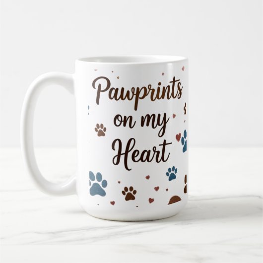 Pawprints op mijn hart - Pet Lover Classic Mok 15o (Links)
