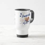 Pawprints op mijn hart - Pet Lover Travel Mug Reisbeker (Voorkant rechts)