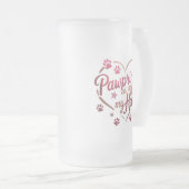 Pawprints op mijn hart - Roos roze Frosted Mok 16o (Voorkant rechts)