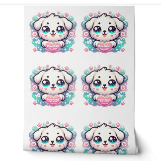 Pawprints op mijn hart, voor altijd kawaii puppy behang