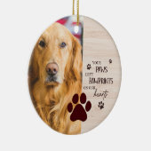 Pawprints op onze harten Gepersonaliseerde hond Me Keramisch Ornament (Rechts)