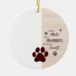 Pawprints op onze harten Gepersonaliseerde hond Me Keramisch Ornament