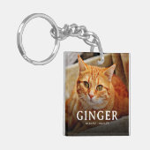Pawprints op onze harten Pet Memorial Cat 2 Foto Sleutelhanger (Voorkant Links)