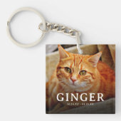 Pawprints op onze harten Pet Memorial Cat 2 Foto Sleutelhanger (Voorkant)