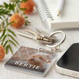 Pawprints op onze harten Pet Memorial Dog 2 Foto Sleutelhanger