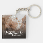 Pawprints op onze harten Pet Memorial Dog 2 Foto Sleutelhanger (Achterkant)