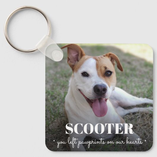 Pawprints op onze hoofdfoto van Dog Memorial Sleutelhanger (Voorkant)