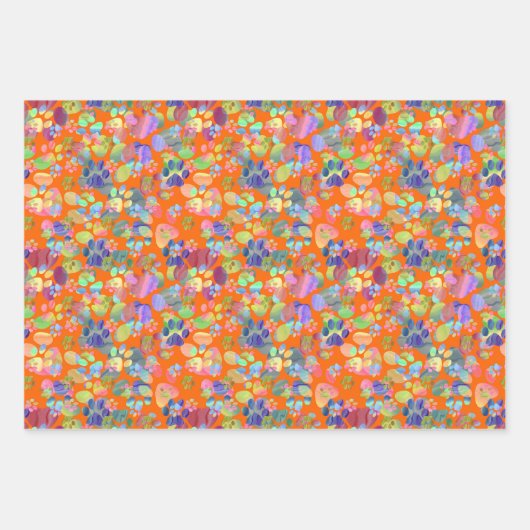 Pawprints Overwaar Inpakpapier Vel (Voorkant 2)