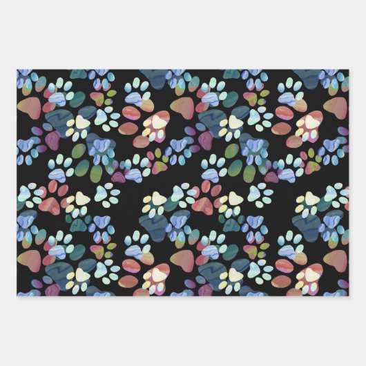 Pawprints Overwaar Inpakpapier Vel (Voorkant 3)