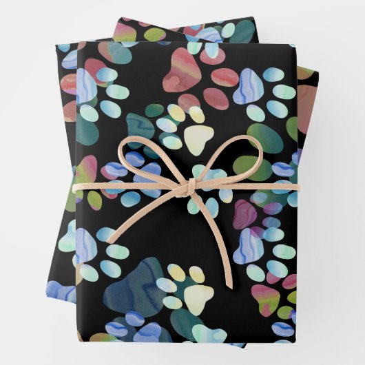 Pawprints Overwaar Inpakpapier Vel (In situ)