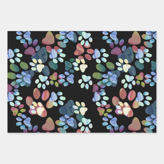 Pawprints Overwaar Inpakpapier Vel (Voorkant)