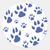 Pawprints Ronde Sticker (Voorkant)