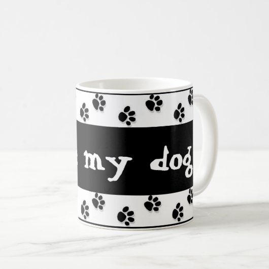 "Pawprints" (stijl #2) KoffieMok (Voorkant rechts)