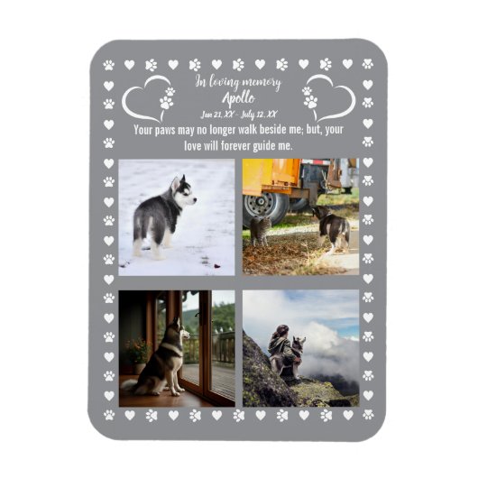 Pawprints van de liefde Foto Magneet (Verticaal)