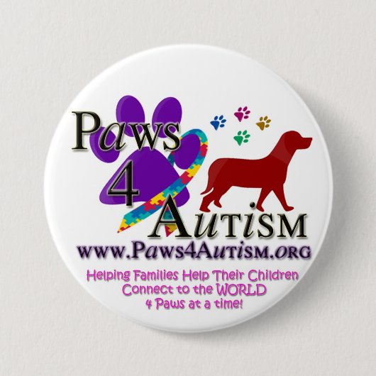 Paws 4 Autsim Ronde Button 7,6 Cm (Voorkant)