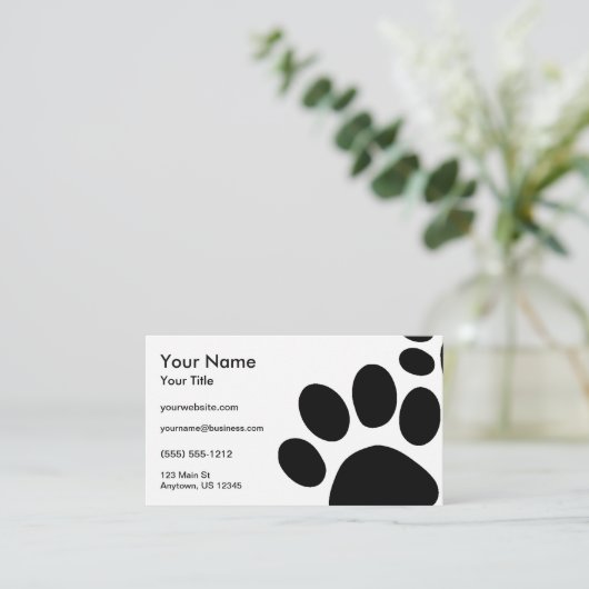Paws aangepaste kleur visitekaartje (Staand voorkant)