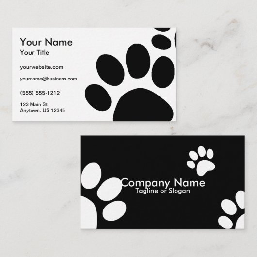 Paws aangepaste kleur visitekaartje (Voorkant / Achterkant)
