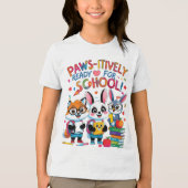 Paws-actief klaar voor school! Tri-Blend shirt (Voorkant)