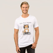 Paws and Beats Funny Cat DJ T-Shirt (Voorkant volledig)