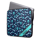 Paws and Bones Electronics Bag Laptop Sleeve (Voorkant Links)