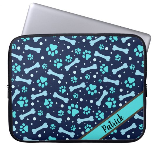 Paws and Bones Elektronische Zak Laptop Sleeve (Voorkant)