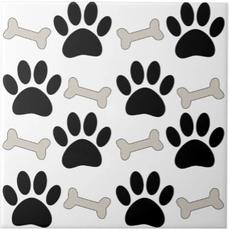 Paws And Bones Seamless Pattern Custom  Tegeltje