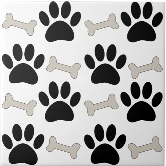 Paws And Bones Seamless Pattern Custom  Tegeltje