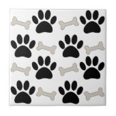 Paws And Bones Seamless Pattern Custom  Tegeltje (Voorkant)