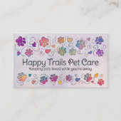 Paws and Heats - handgetekende lijnkunst & waterve Visitekaartje (Voorkant)