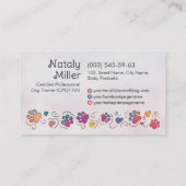 Paws and Heats - handgetekende lijnkunst & waterve Visitekaartje (Achterkant)