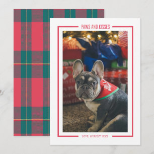 Paws and Kisses Funny Pet Photo Holiday Kaart