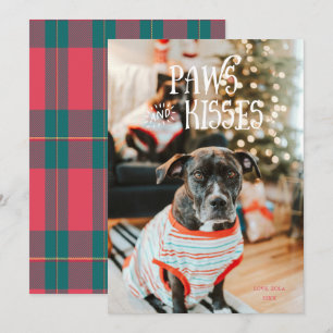 Paws and Kisses Gekke Pet Photo Holiday Kaart