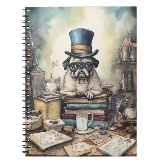 Paws and Pages: Avonturen van een grillige Pug Sch Notitieboek (Voorkant)