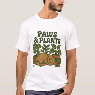 Paws and Plants Hond & Tuin Design T-Shirt