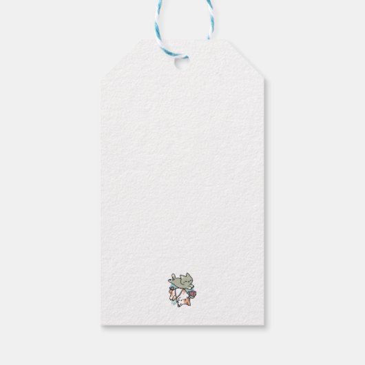 Paws and Play – Adorable Cat Illustration Cadeaulabel (Achterkant)