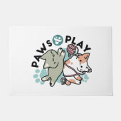 Paws and Play – Adorable Cat Illustration Deurmat (Voorkant)