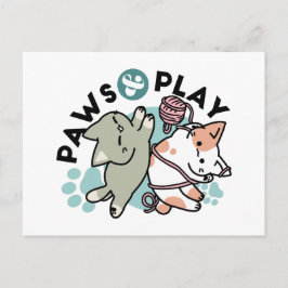 Paws and Play – Adorable Cat Illustration Feestdagenkaart