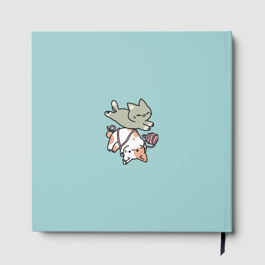 Paws and Play – Adorable Cat Illustration Gastenboek (Achterkant)