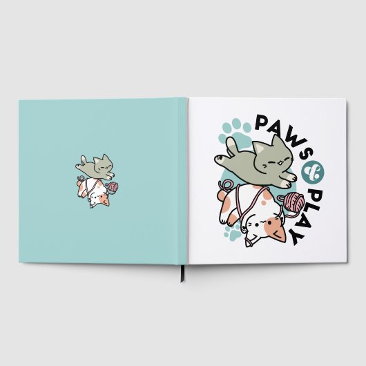 Paws and Play – Adorable Cat Illustration Gastenboek (Volledig)