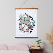 Paws and Play – Adorable Cat Illustration Hangend Wandkleed (Slaapkamer)