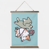 Paws and Play – Adorable Cat Illustration Hangend Wandkleed (Voorkant)