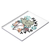 Paws and Play – Adorable Cat Illustration Notitieboek (Linkerzijde)