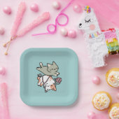 Paws and Play – Adorable Cat Illustration Papieren Bordje (Feest)