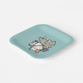 Paws and Play – Adorable Cat Illustration Papieren Bordje (Gebogen)